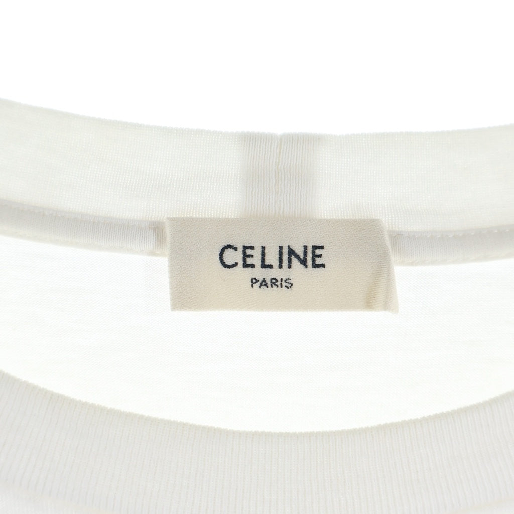 CELINE(セリーヌ) ロゴプリント クルーネック 半袖Tシャツ カットソー ホワイト 2X681671Q