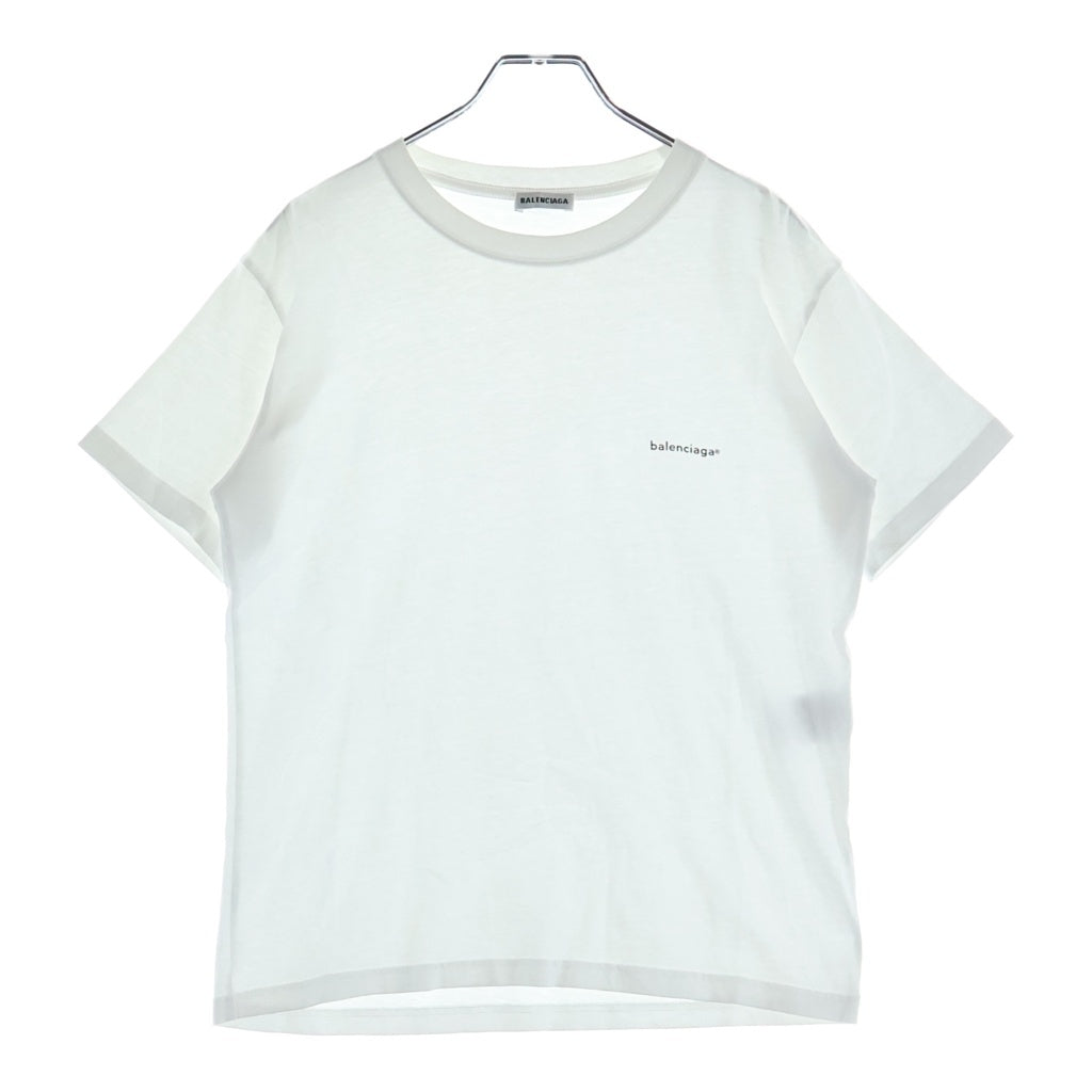 BALENCIAGA(バレンシアガ) ロゴプリント クルーネック 半袖Tシャツ カットソー レディース ホワイト 556107 TYK28