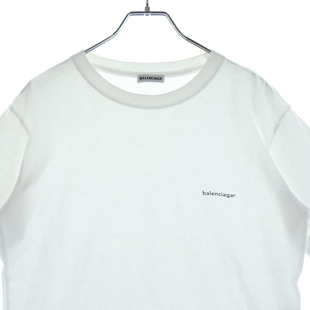 BALENCIAGA(バレンシアガ) ロゴプリント クルーネック 半袖Tシャツ カットソー レディース ホワイト 556107 TYK28