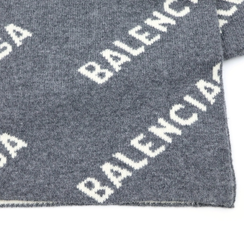 BALENCIAGA(バレンシアガ) 20AW ALLOVER LOGO オールオーバーロゴ スカーフ マフラー ウール グレー 633719 T1567