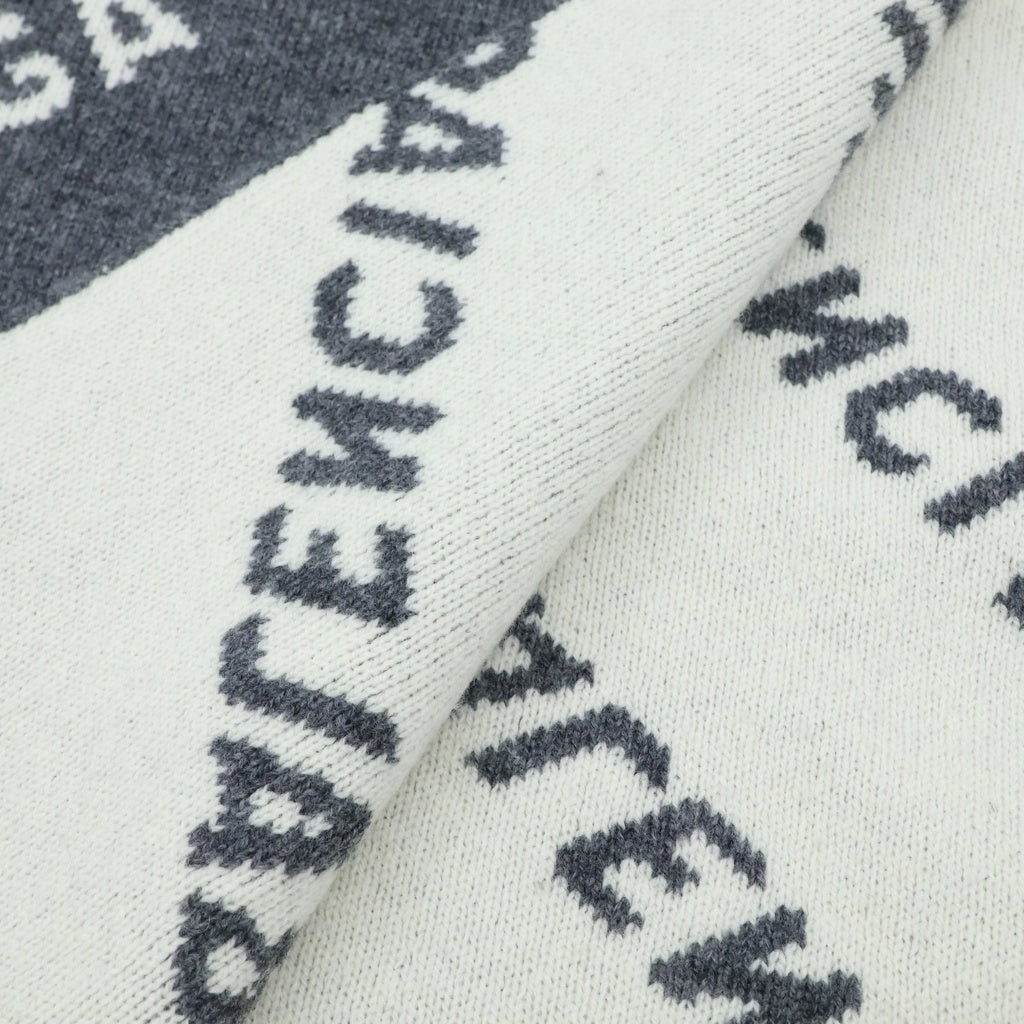 BALENCIAGA(バレンシアガ) 20AW ALLOVER LOGO オールオーバーロゴ スカーフ マフラー ウール グレー 633719 T1567