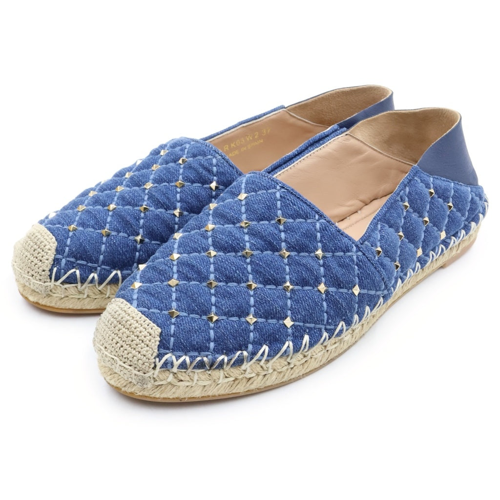 VALENTINO(ヴァレンティノ) ロックスタッズ エスパドリーユ スリッポン ローカットスニーカー レディース インディゴ LARK03W