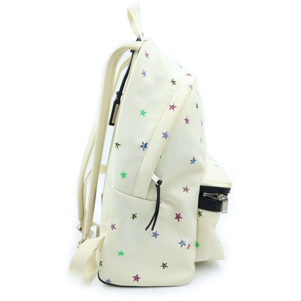 SAINT LAURENT PARIS(サンローランパリ) SAC CITY BACKPACK AVEC TAS キャンバス 星柄 シティ バックバック リュックサック ホワイト 534967 98G1F