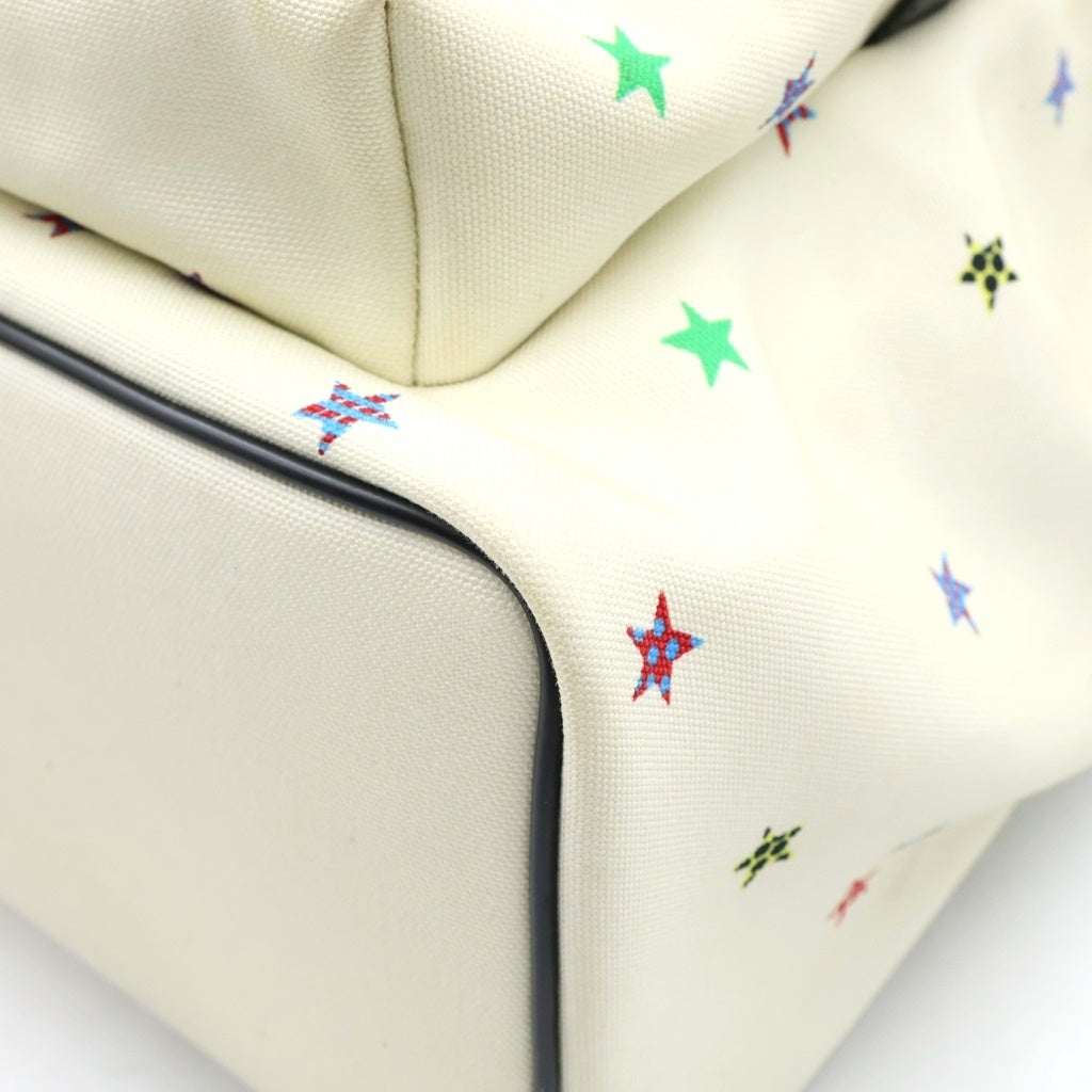 SAINT LAURENT PARIS(サンローランパリ) SAC CITY BACKPACK AVEC TAS キャンバス 星柄 シティ バックバック リュックサック ホワイト 534967 98G1F
