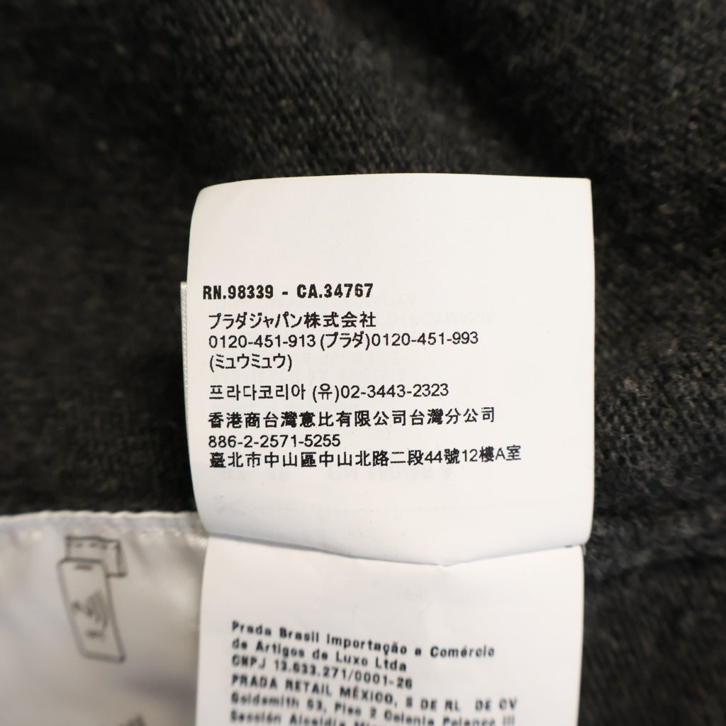 miumiu(ミュウミュウ) 24AW バージンウール クルーネック ニットカーディガン グレー DNA02U