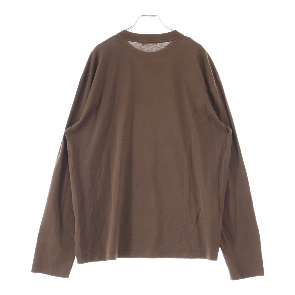 PRADA(プラダ) 25SS フロントトライバルパッチ クルーネック ロングスリーブ 長袖Tシャツカットソー ブラウン UJL45C