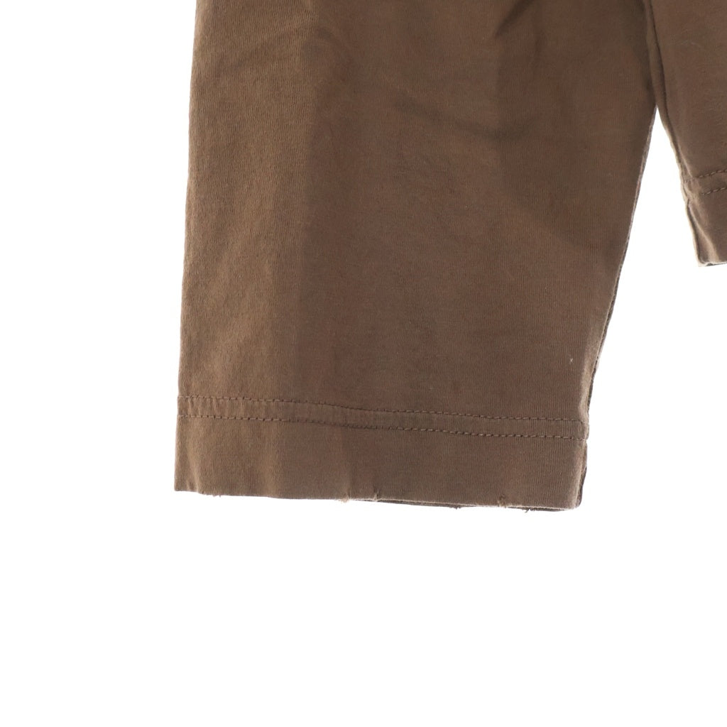 PRADA(プラダ) 25SS フロントトライバルパッチ クルーネック ロングスリーブ 長袖Tシャツカットソー ブラウン UJL45C