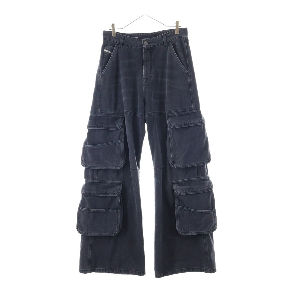 DIESEL(ディーゼル) D-RISE-CARGO-S ディーライズ ワイド デニム カーゴパンツ ブラック A11871