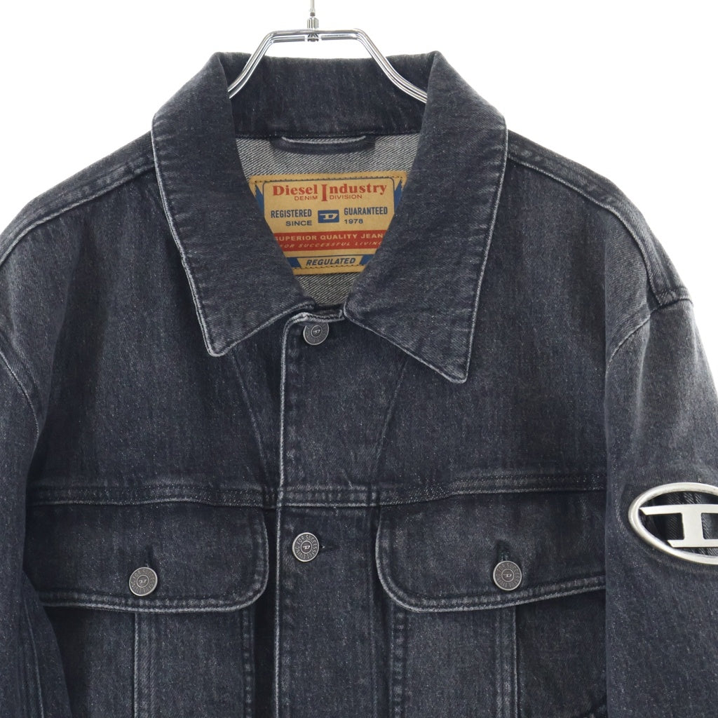 DIESEL(ディーゼル) D-BARCY-FSC ショルダーロゴプレート デニム トラッカージャケット ブラック A10847