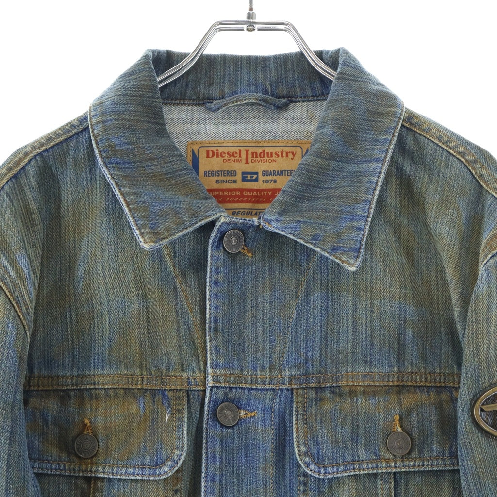 DIESEL(ディーゼル) D-BARCY-FSC ショルダーロゴプレート デニム トラッカージャケット インディゴ A10847