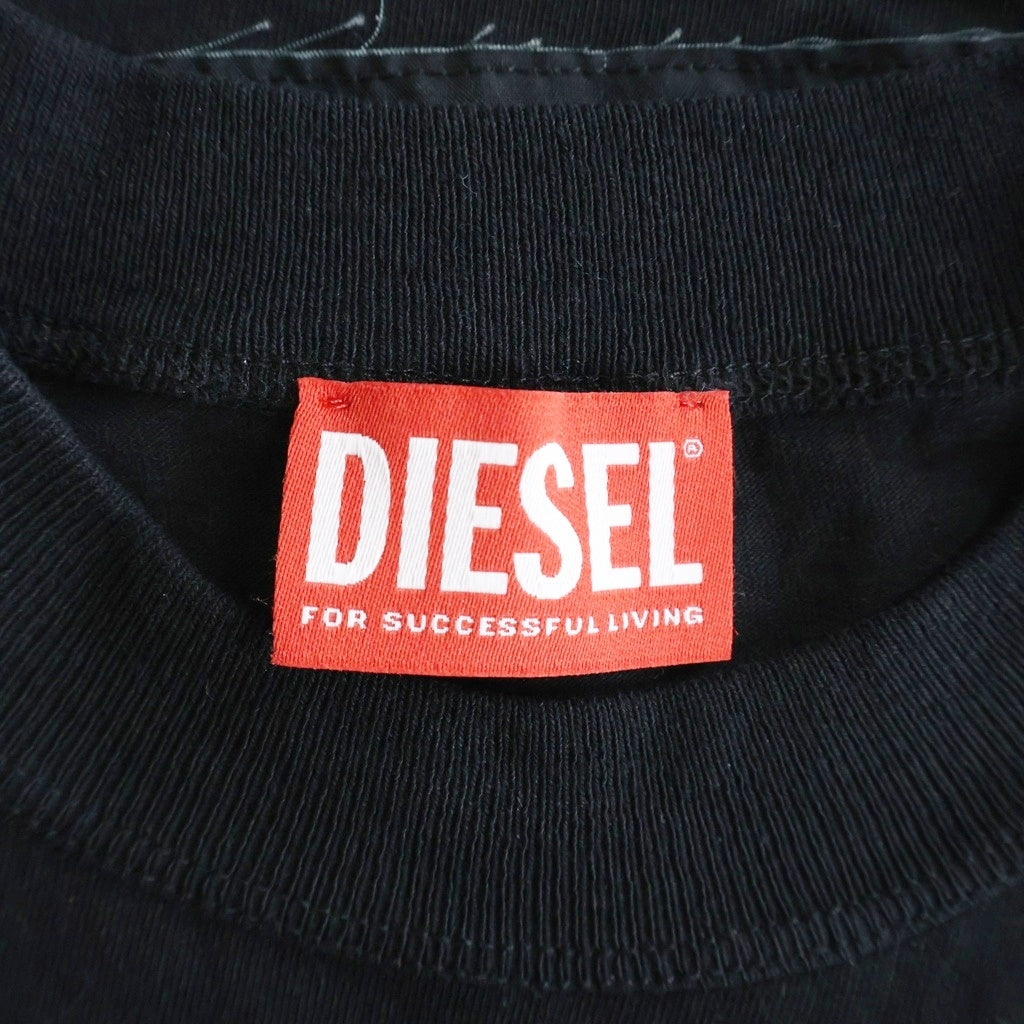 DIESEL(ディーゼル) ×Tom of Finland PR-T-CRANE-LS トム オブ フィンランド パッチワーク ロングスリーブ 長袖Tシャツカットソー ブラック P01112