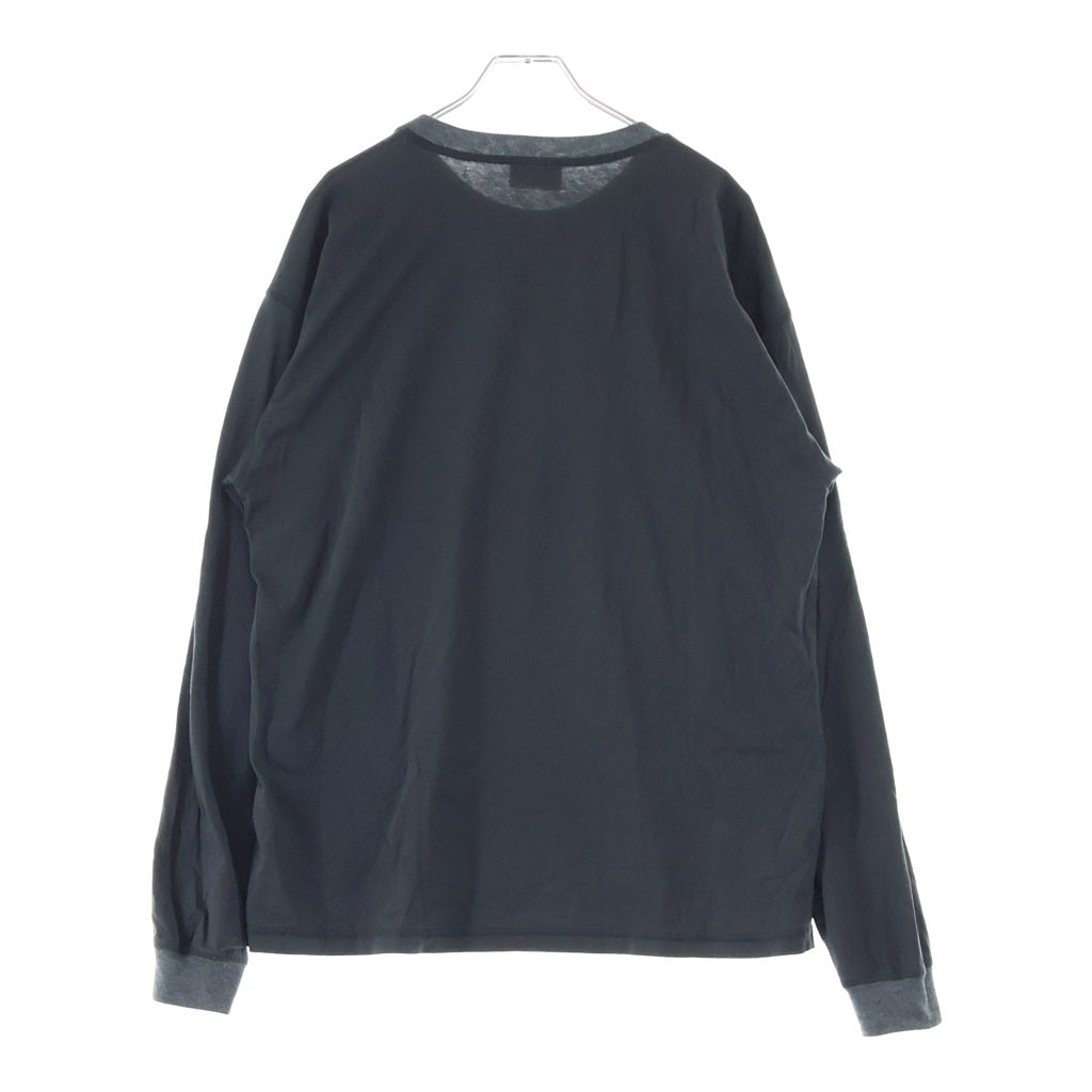 DIESEL(ディーゼル) T-BOXT-LS-HOSHI ホシ チェーンロゴプリント クルーネック ロングスリーブ 長袖Tシャツカットソー チャコール P01544