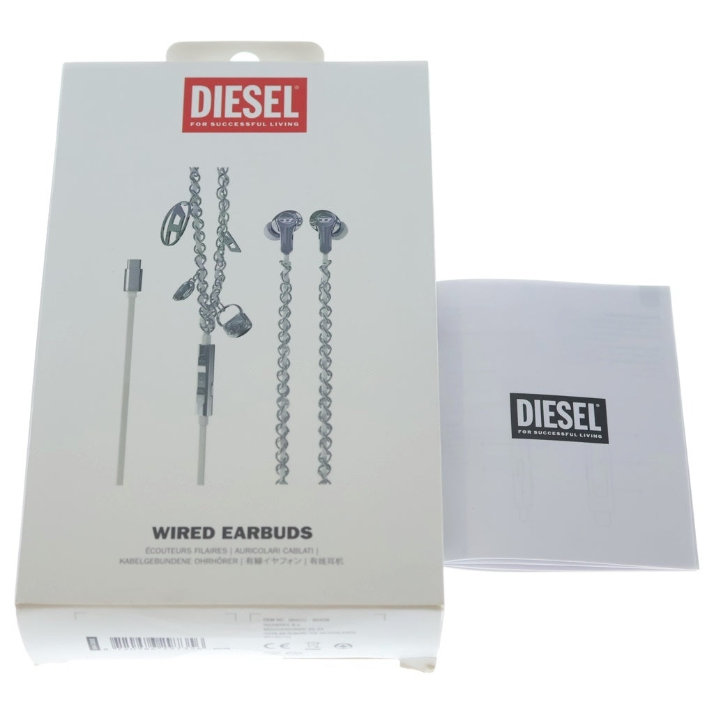 DIESEL(ディーゼル) チェーンデザイン アクティブノイズキャンセリング付き タイプC 有線イヤホン シルバー DP0985