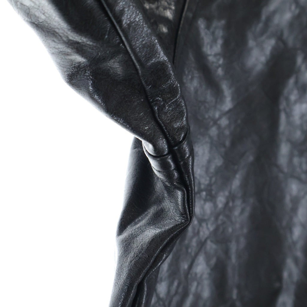 DIESEL(ディーゼル) S-SIMPLY-QMBU フェイクレザー ボタンダウン 長袖シャツ ブラック A20021