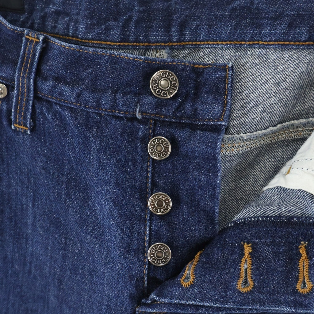 GUCCI(グッチ) 09s Button Fly Straight Denim Pants ボタンフライ ストレートデニム スキニー インディゴ 216757 XZ245