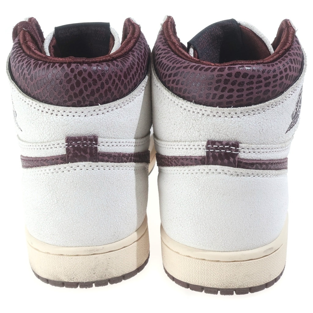 NIKE(ナイキ) ×A Ma Maniere AIR JORDAN 1 RETRO HIGH OG SAIL AND BURGUNDY DO7097-100 アママニエール エアジョーダン1 レトロ セイルアンドバーガンディ アイボリー/ブラウン US7.5/25.5cm