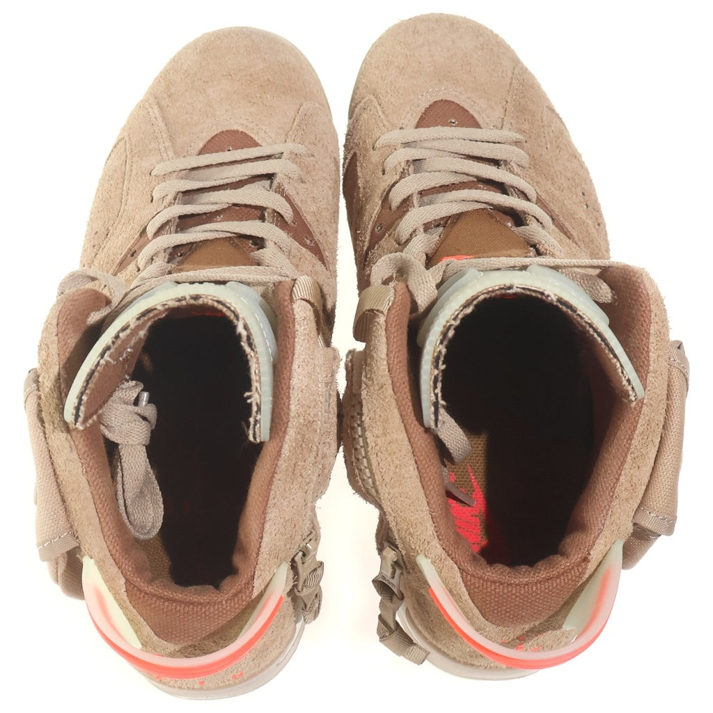 NIKE(ナイキ) ×Travis Scott AIR JORDAN 6 BRITISH KHAKI トラヴィススコット エアジョーダン6 ブリティッシュカーキ ハイカットスニーカー ブラウン US7.5/25.5cm DH0690-200