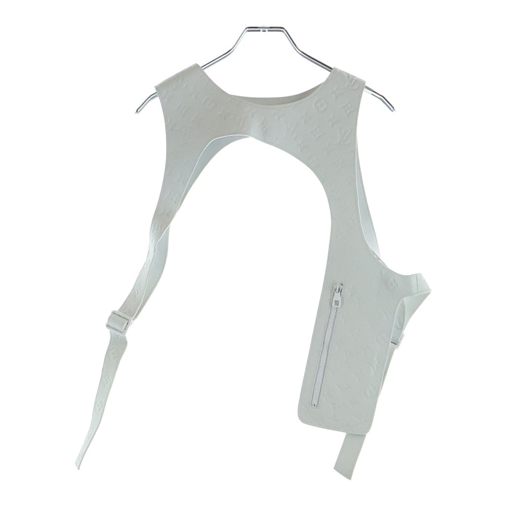 LOUIS VUITTON(ルイヴィトン) 19SS モノグラムエンボスグレインレザーカットアウェイベスト ジャケット ホワイト 1A53YI