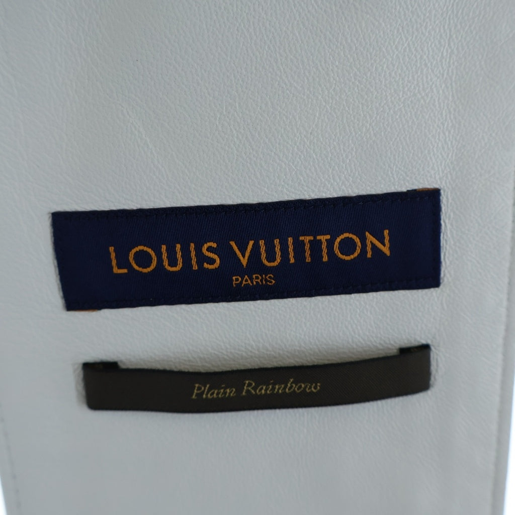 LOUIS VUITTON(ルイヴィトン) 19SS モノグラムエンボスグレインレザーカットアウェイベスト ジャケット ホワイト 1A53YI