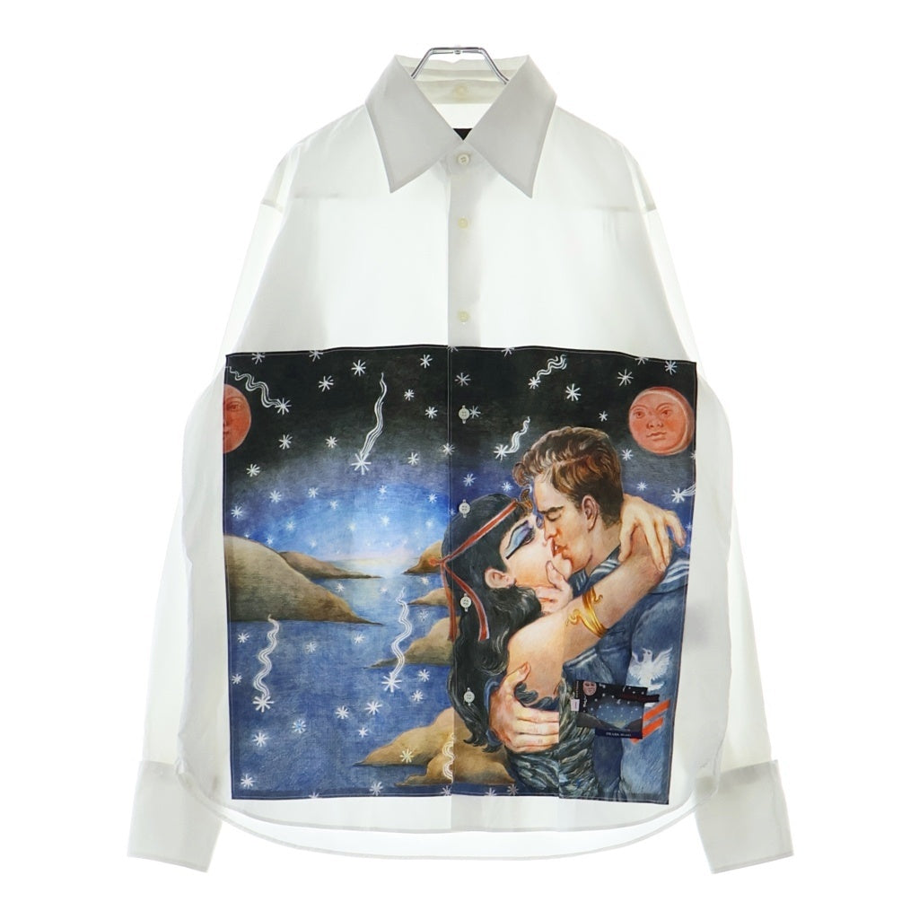 PRADA(プラダ) 16AW 16SS IMPOSSIBLE TRUE LOVE SHIRT インポッシブル トゥルーラブ グラフィックプリント 長袖シャツ ホワイト UCN083