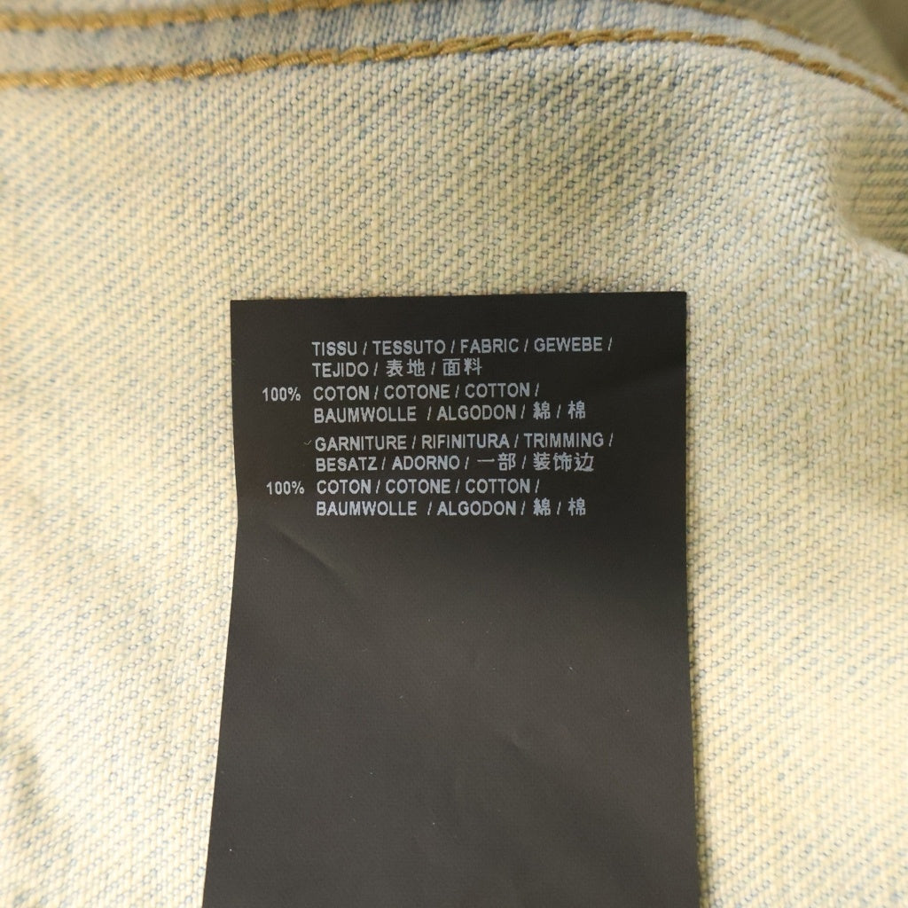 SAINT LAURENT PARIS(サンローランパリ) レオパード ゼブラ ドッキング デニムベスト ジャケット インディゴ 409979 Y801L