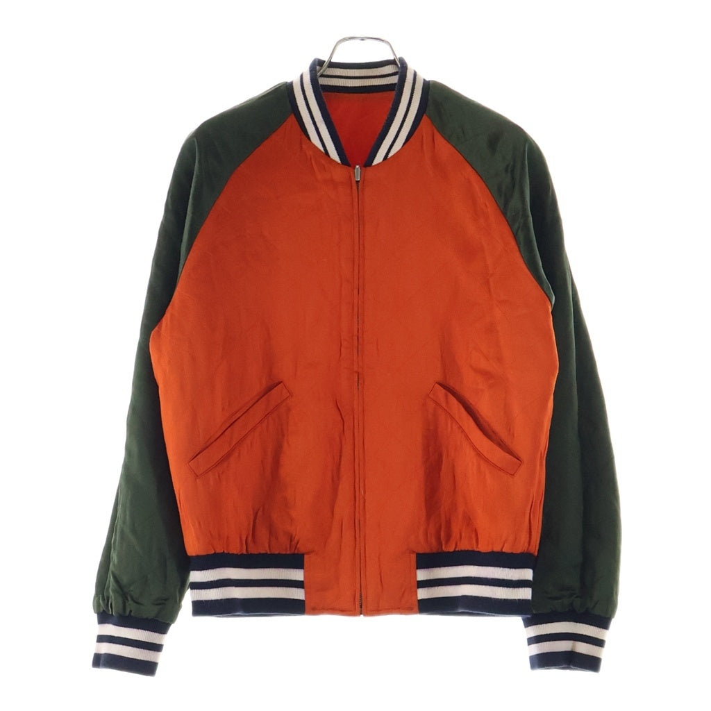 GUCCI(グッチ) 18SS Arm Side Logo Reversible Jacket サテン リバーシブルジャケット ブルゾン オレンジ/グリーン 501100 Z791A