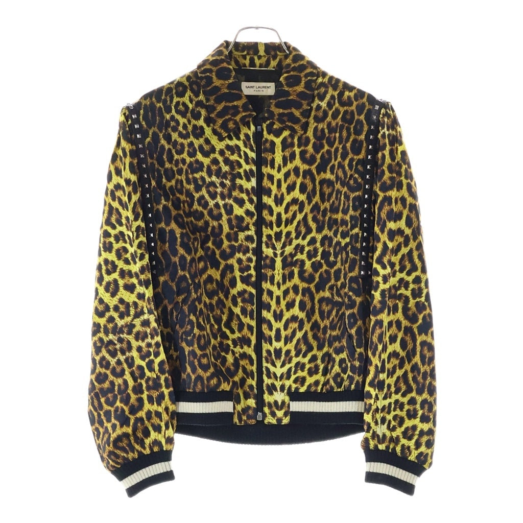 SAINT LAURENT PARIS(サンローランパリ) 16SS レオパードスタッズテディブルゾン ジャケット ブラウン/ブラック 416026 Y953L