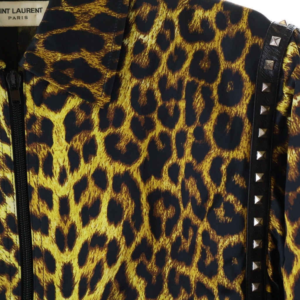 SAINT LAURENT PARIS(サンローランパリ) 16SS レオパードスタッズテディブルゾン ジャケット ブラウン/ブラック 416026 Y953L