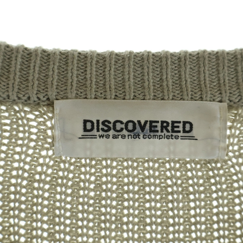DISCOVERED(ディスカバード) 23SS セーフティピン 装飾 ダメージ加工 ニットセーター ベージュ