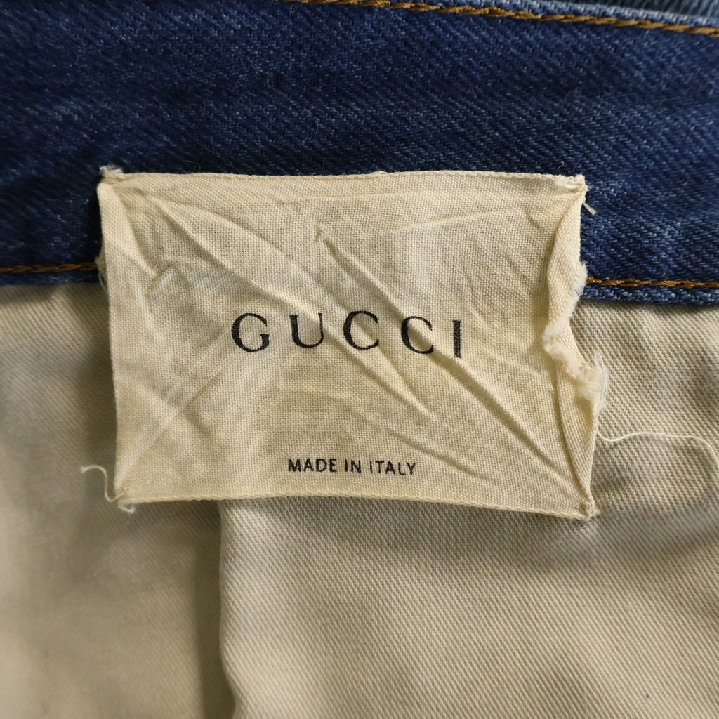 GUCCI(グッチ) 17AW Snake Embroidery Denim Pant スネーク刺繍 デニムパンツ インディゴ 430356