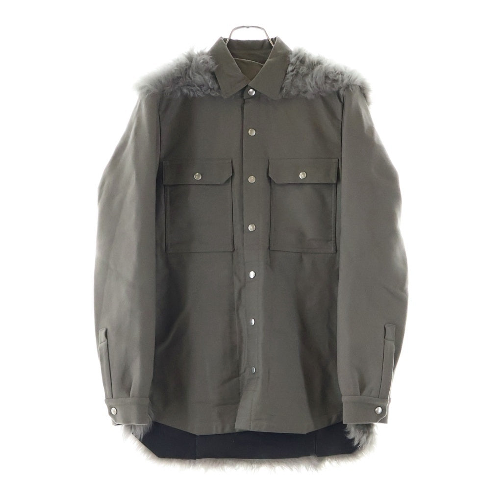 Rick Owens(リックオウエンス) 19AW LARRY SHEARING OVERSHIRT ラリー シアリング オーバーシャツ ジャケット グレー RU19F4729-COMBO1