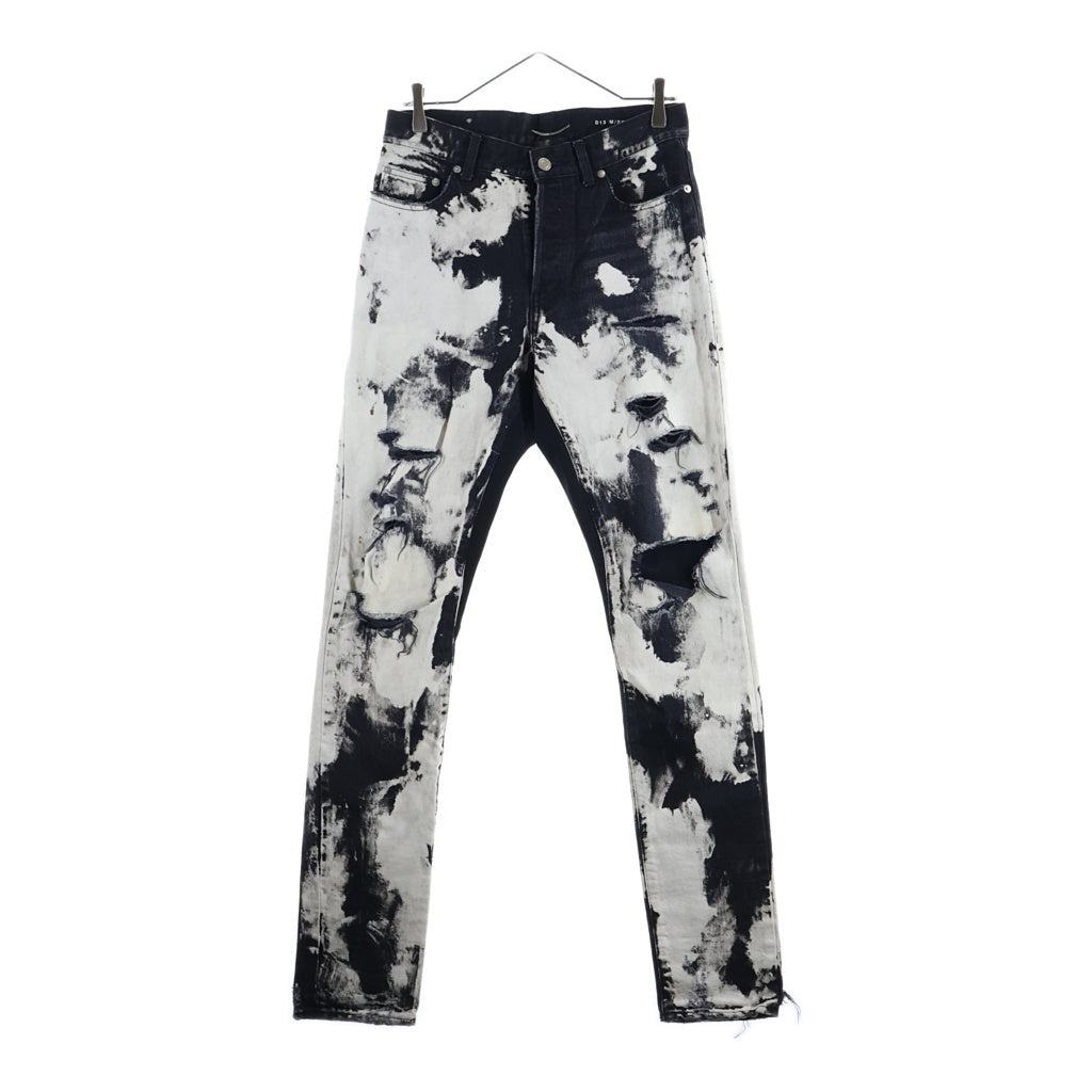 SAINT LAURENT PARIS(サンローランパリ) ブリーチ ダメージ加工 スキニーデニムパンツ ブラック 419412 Y801L