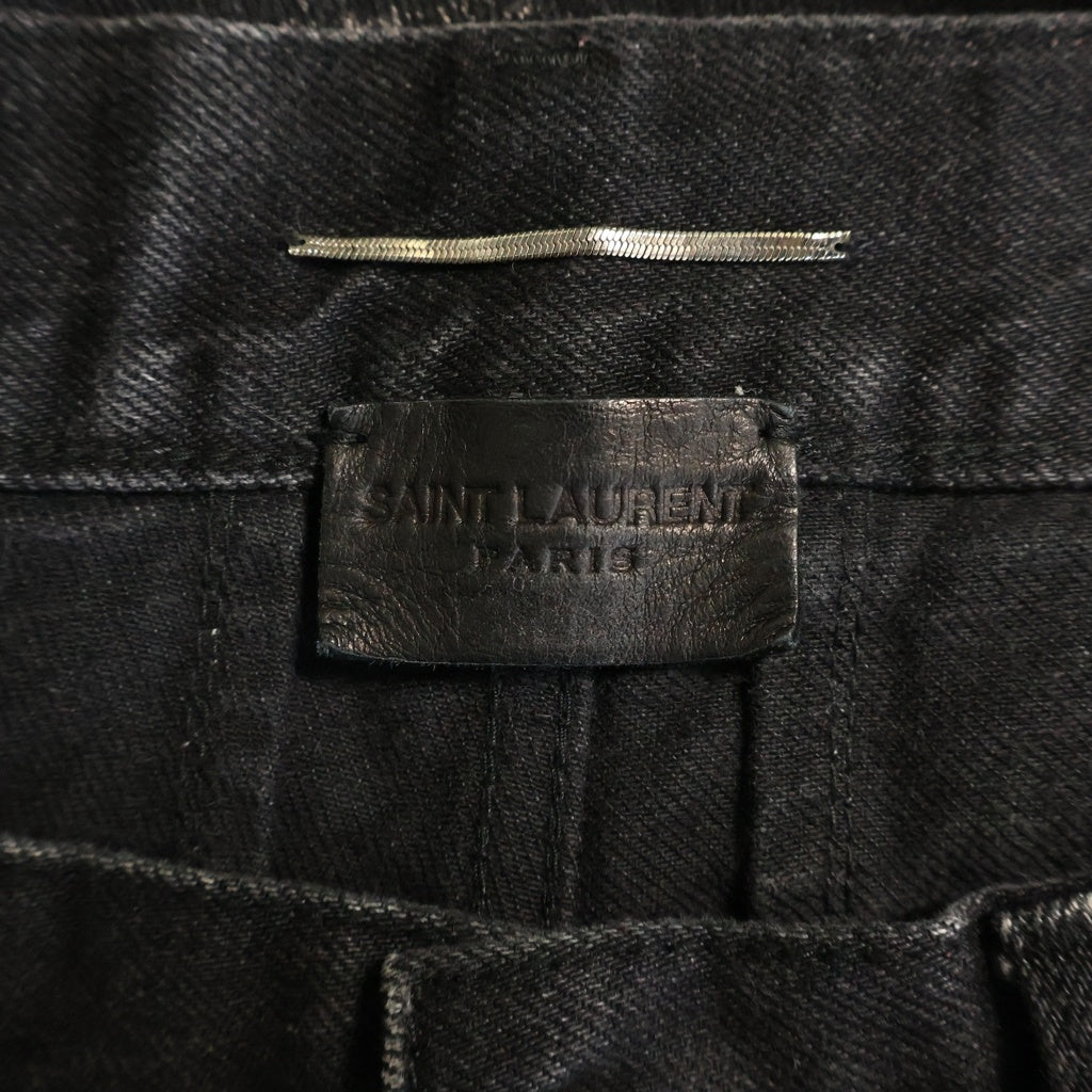 SAINT LAURENT PARIS(サンローランパリ) ブリーチ ダメージ加工 スキニーデニムパンツ ブラック 419412 Y801L