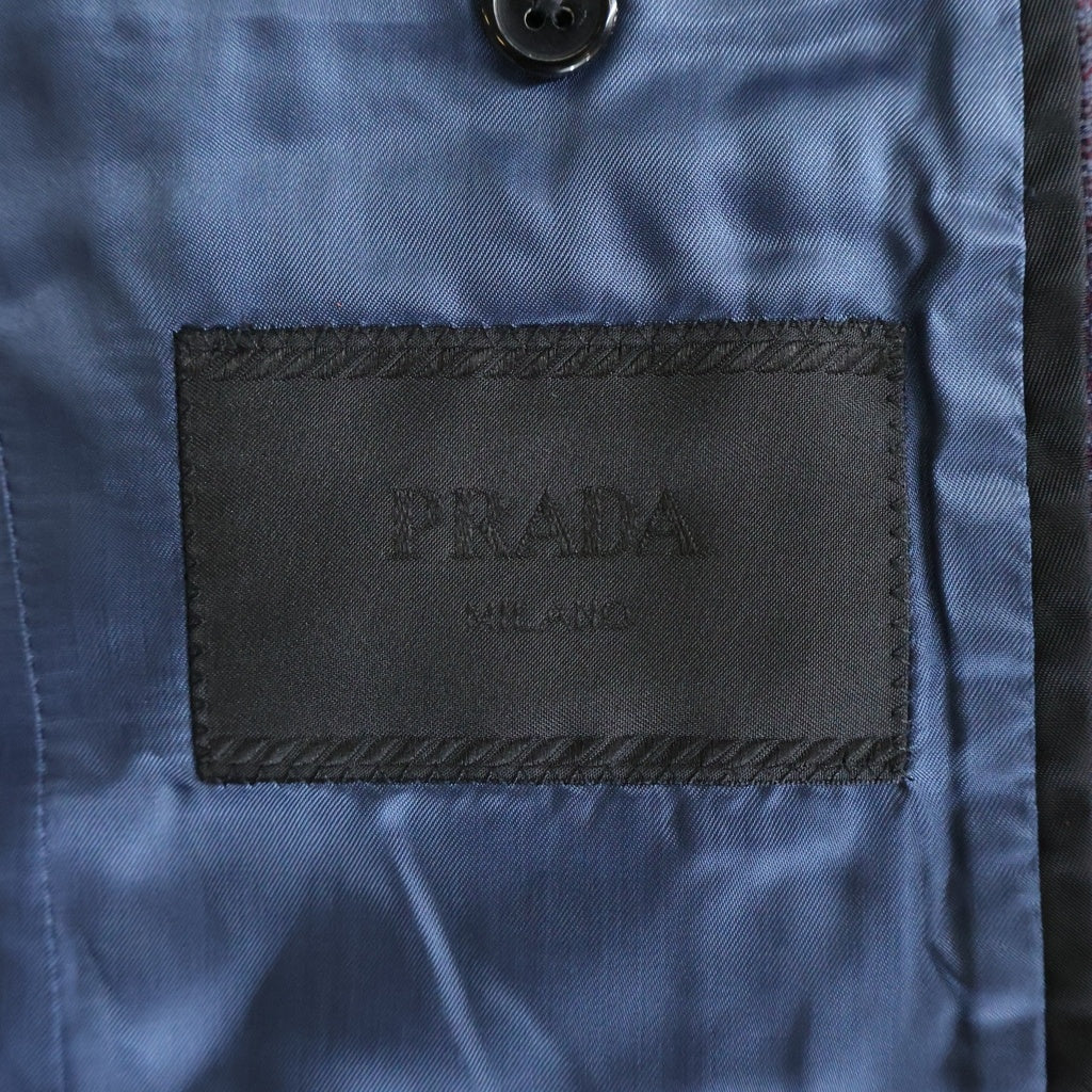 PRADA(プラダ) ノッチドラペル マイクロギンガムチェック テーラードジャケット パープル G38814
