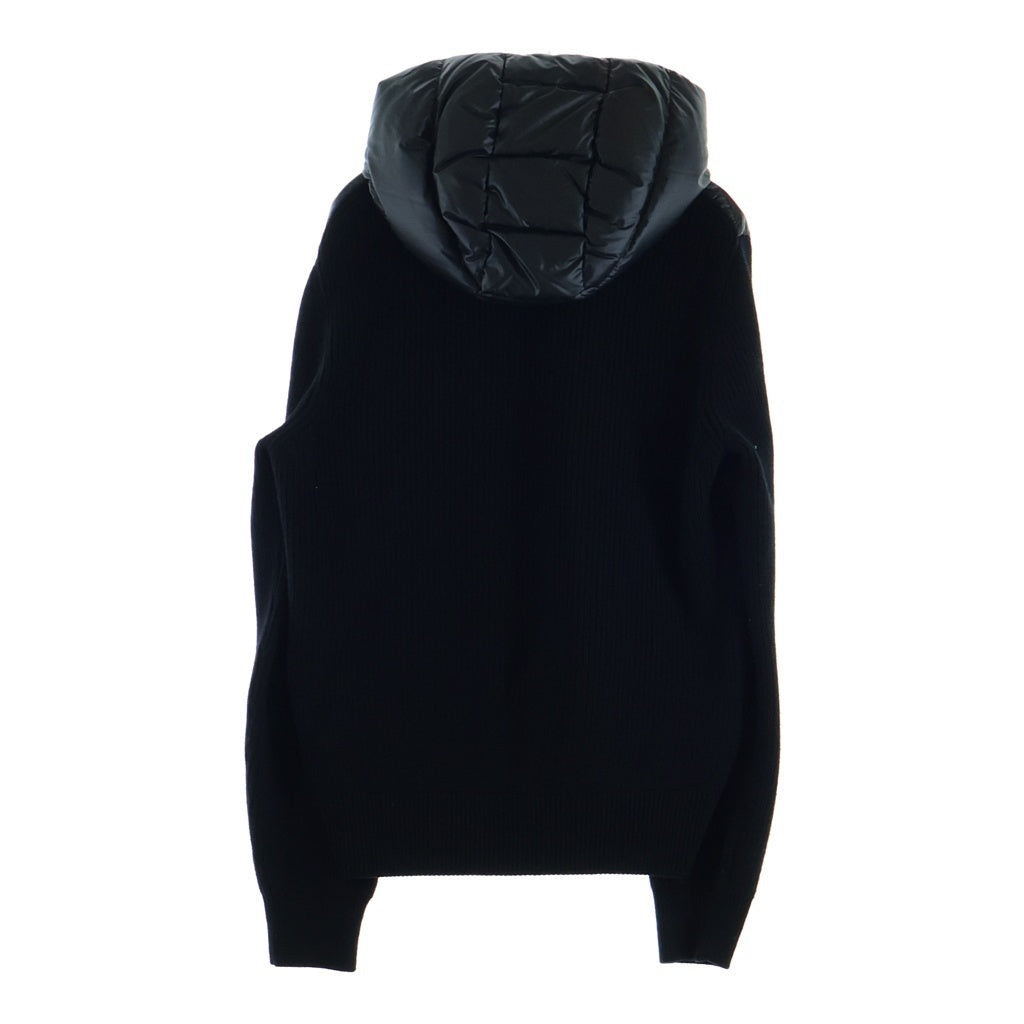 MONCLER(モンクレール) 25AW HOODED DOWN CARDIGAN TRICOT ニット切替 フーデッド ジップアップ ダウン ジャケット ブラック K20919B00041 M1131 レディース