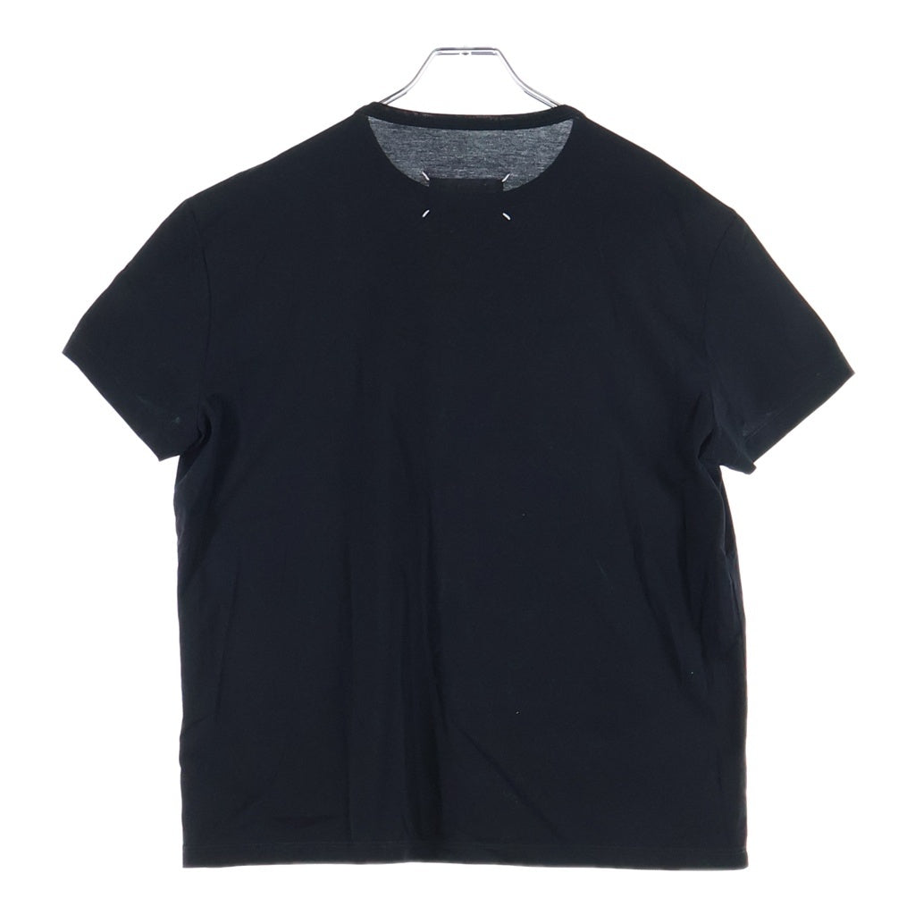 Maison Martin Margiela(メゾンマルタンマルジェラ) 反転ロゴ刺繍 クルーネック 半袖Tシャツカットソー ブラック S30GC0701 S22816