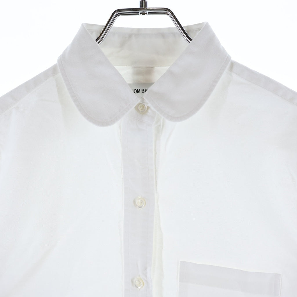 THOM BROWNE(トムブラウン) クラシック クロップド ラウンドカラー 長袖シャツ ホワイト FLL164O-02188-100 レディース