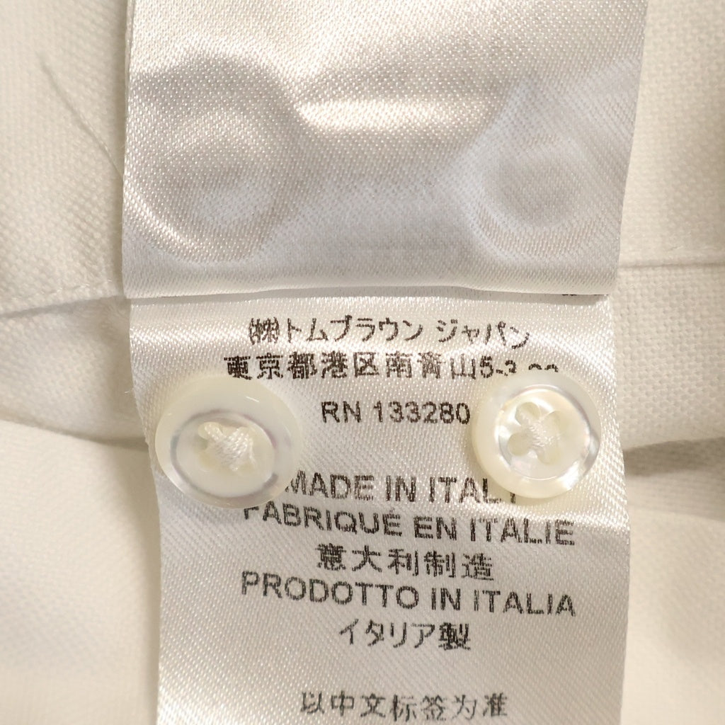 THOM BROWNE(トムブラウン) クラシック クロップド ラウンドカラー 長袖シャツ ホワイト FLL164O-02188-100 レディース