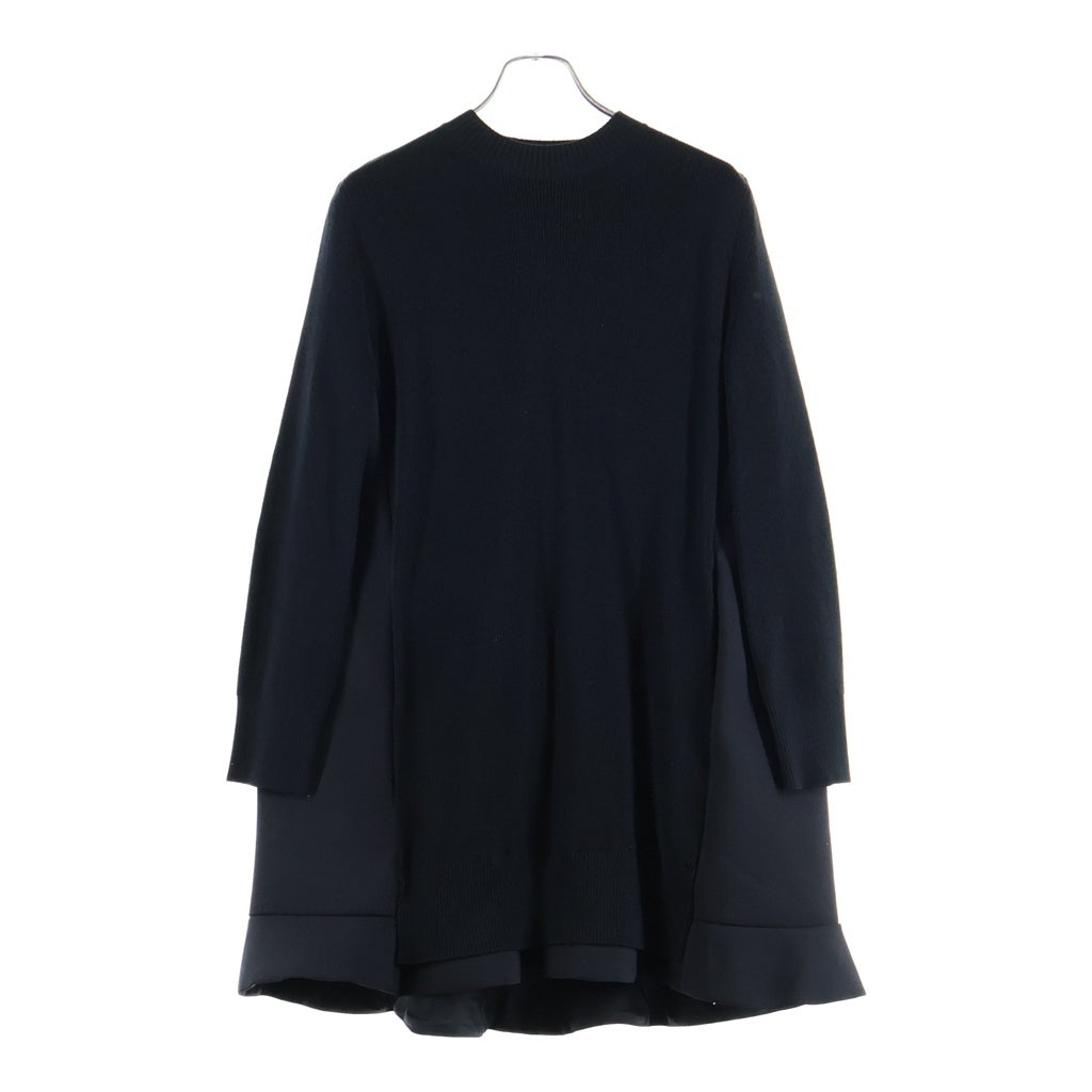 Sacai(サカイ) 25AW Suiting Mix Knit Dress ミックスニットドレス ブラック レディース 25-07952
