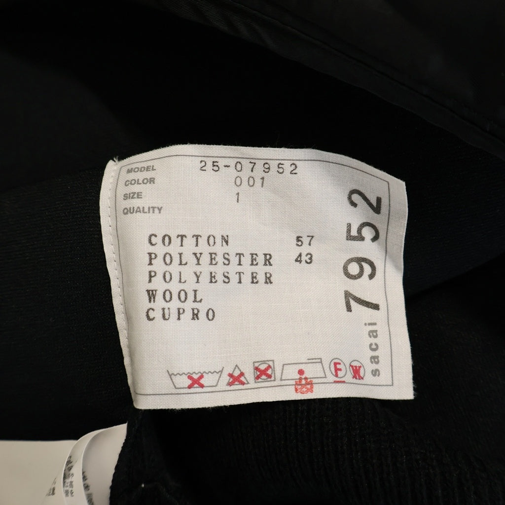 Sacai(サカイ) 25AW Suiting Mix Knit Dress ミックスニットドレス ブラック レディース 25-07952