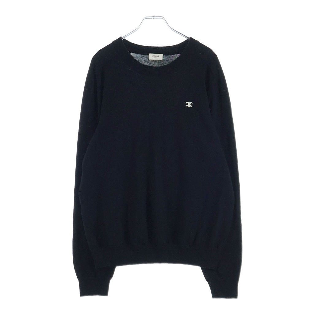 CELINE(セリーヌ) トリオンフエンブロイダリー クラシック クルーネック 長袖ニット セーター ブラック 2AH80322U.38NO レディース
