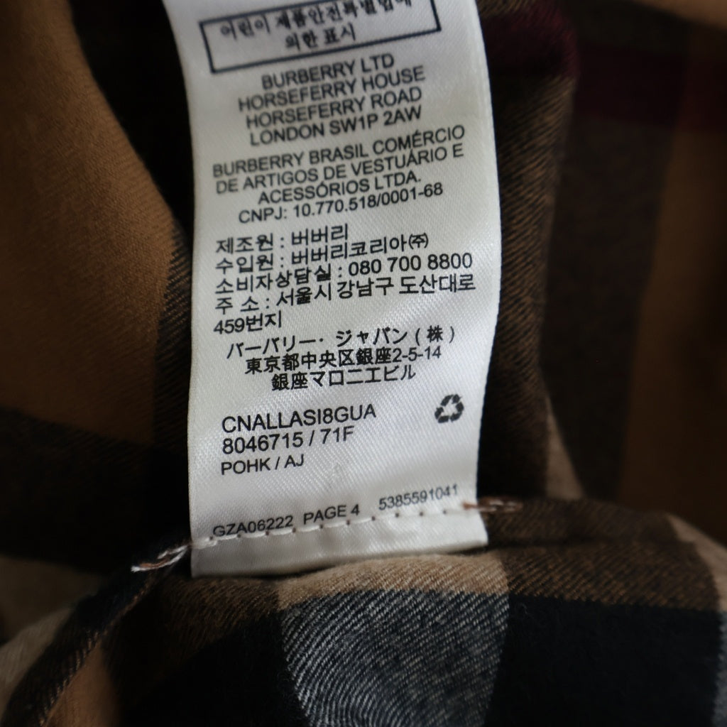 BURBERRY(バーバリー) ウールノヴァチェック 長袖シャツ ブラウン レディース 8046715