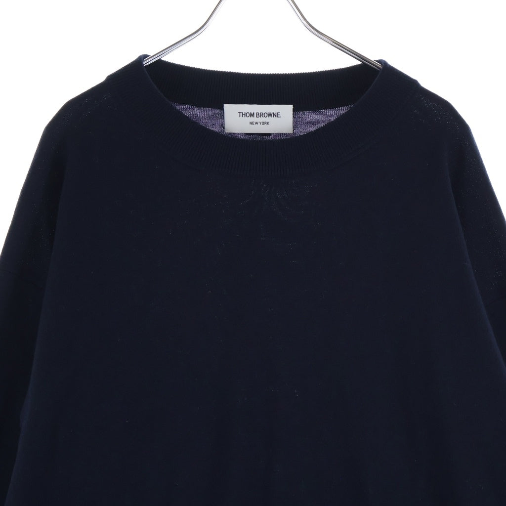 THOM BROWNE(トムブラウン) 4BAR コットン ニット クルーネック セーター ネイビー レディース FKA342A-Y1002-415