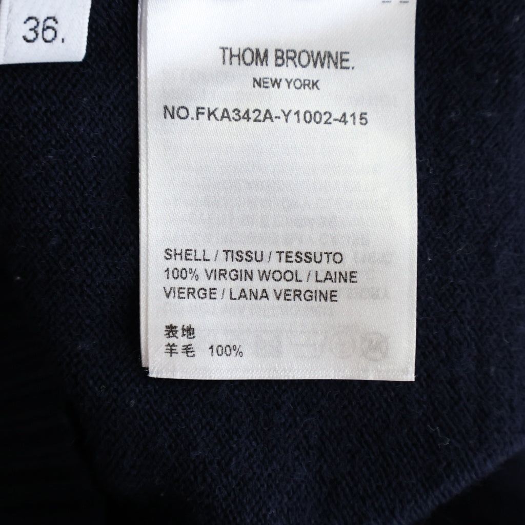 THOM BROWNE(トムブラウン) 4BAR コットン ニット クルーネック セーター ネイビー レディース FKA342A-Y1002-415