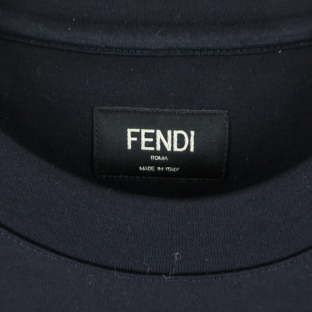 FENDI(フェンディ) 25AW フロントロゴポケット クルーネック 半袖 Tシャツ カットソー ブラック FY0936-ARYR