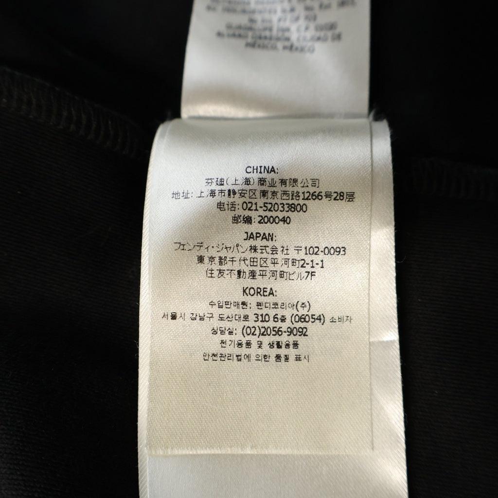 FENDI(フェンディ) 25AW フロントロゴポケット クルーネック 半袖 Tシャツ カットソー ブラック FY0936-ARYR