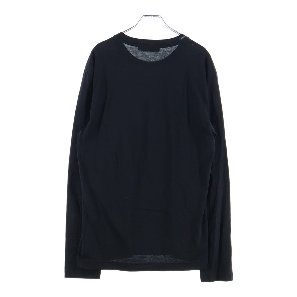 DOLCE & GABBANA(ドルチェアンドガッバーナ) ロゴ刺繍 コットン クルーネック 長袖Tシャツ カットソー ブラック G8SD2Z/G7PEA