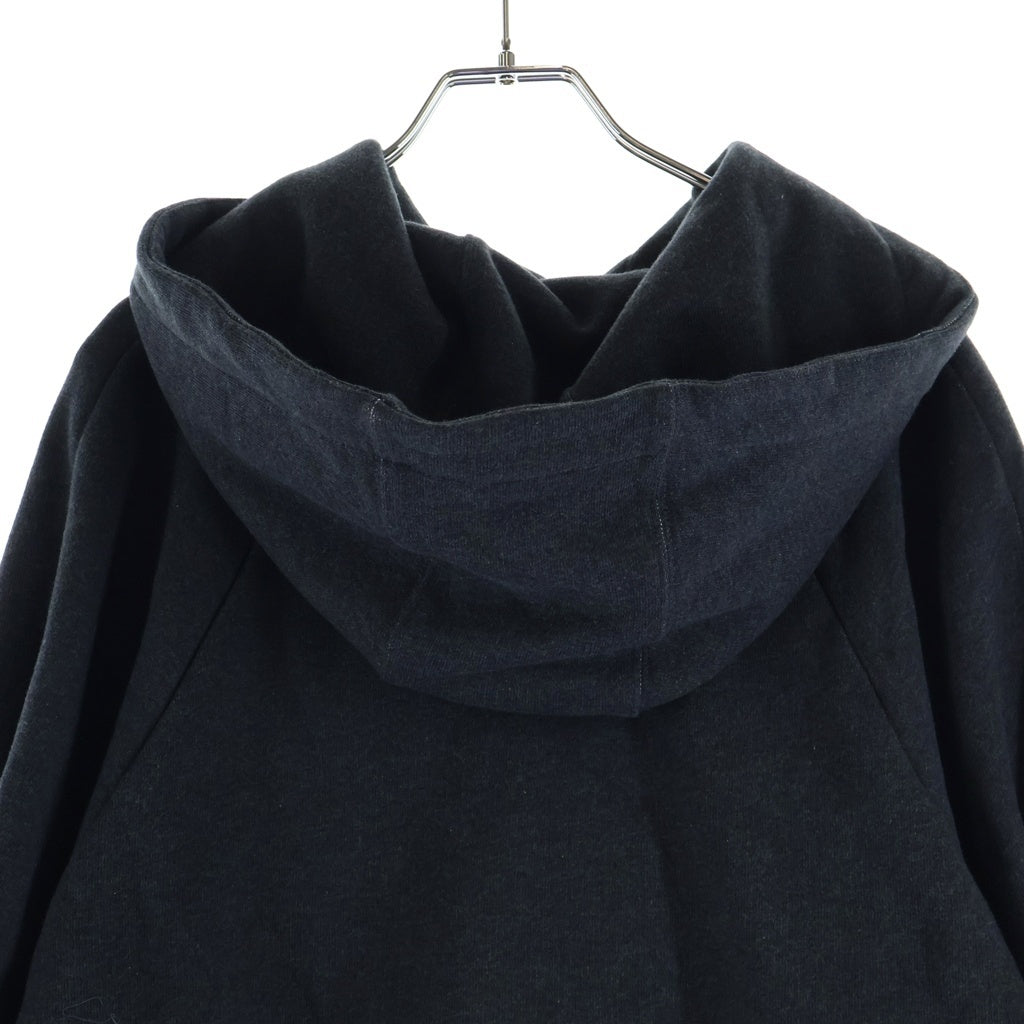 LOEWE(ロエベ) 25SS レザーアナグラム パッチ クロップド コットン フーディー プルオーバー スウェット パーカー グレー レディース S359Y25X30