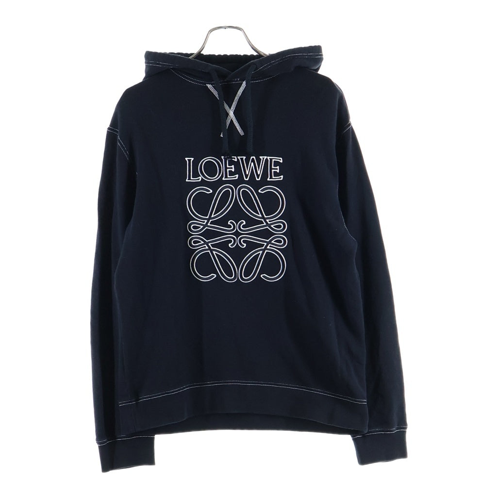 LOEWE(ロエベ) アナグラム刺繍 スウェットプルオーバーパーカー ブラック レディース H526Y25X02
