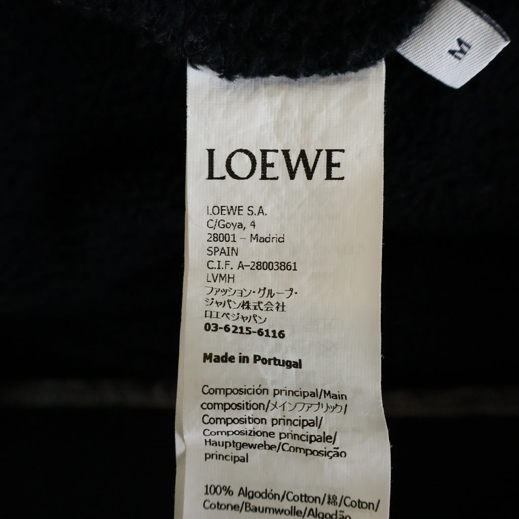 LOEWE(ロエベ) アナグラム刺繍 スウェットプルオーバーパーカー ブラック レディース H526Y25X02